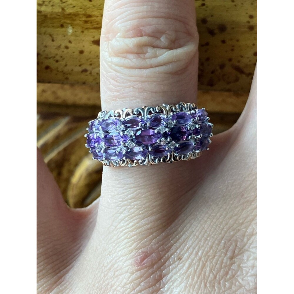 Rose de France Amethyst Sterling Silver Ring Size 6